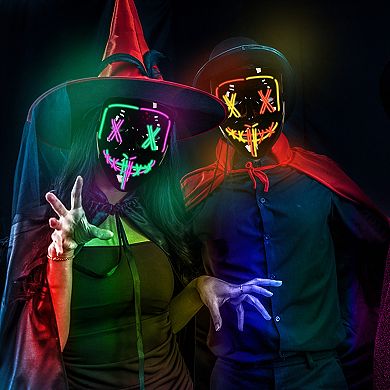 2PACK Halloween Led Mask Light Up Scary Mask Purge Mask