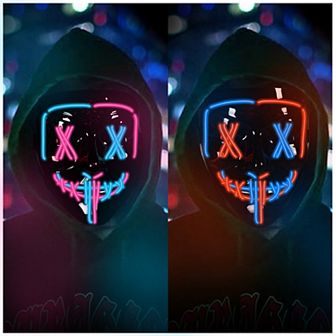 2PACK Halloween Led Mask Light Up Scary Mask Purge Mask