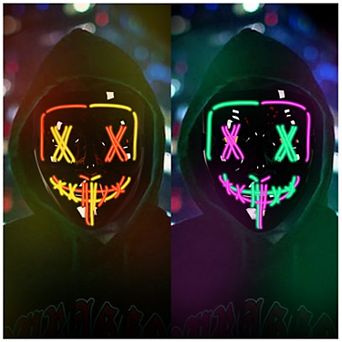 2PACK Halloween Led Mask Light Up Scary Mask Purge Mask