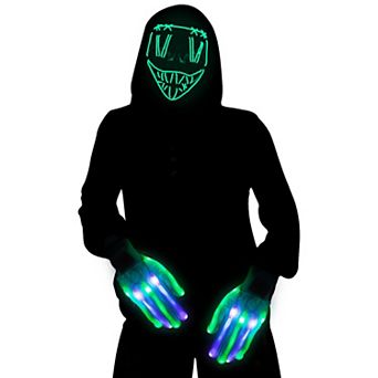 Halloween Scary LED Mask with Light Up Gloves Kit