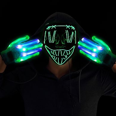 Halloween Scary LED Mask with Light Up Gloves Kit