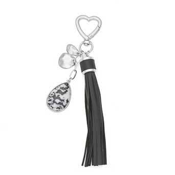 Emberly Silver Tone Tassel Bag Charm