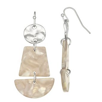 Emberly Gold Tone Linear Geo Earrings