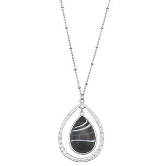Emberly Orbital Teardrops Pendant Long Necklace