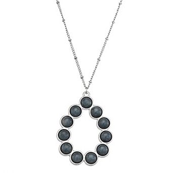 Emberly Lab-Grown Gemstone Teardrop Pendant Necklace