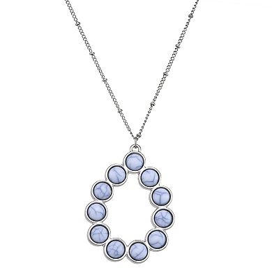 Emberly Lab-Grown Gemstone Teardrop Pendant Necklace