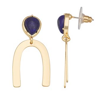 Emberly Gold Tone U-Shape Dangle Earrings