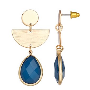 Emberly Gold Tone Geometric Drop Earrings