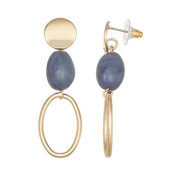 Emberly Gold-Tone Linear Beaded Earrings