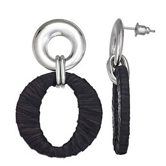 Emberly Gold Tone Mix Media Wrap Earrings