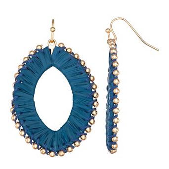 Emberly Gold Tone Wrapped Teardrop Earrings