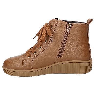 Easy Street Hollyann Women's Slip Resistant Ankle Boots with Zipper & Lace-Up Closure
