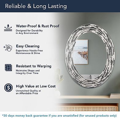 Head West Tile Framed Oval Wall Vanity Mirror