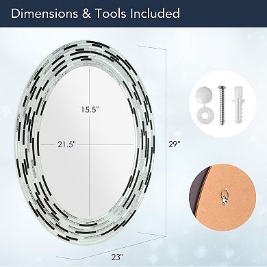 Head West Tile Framed Oval Wall Vanity Mirror