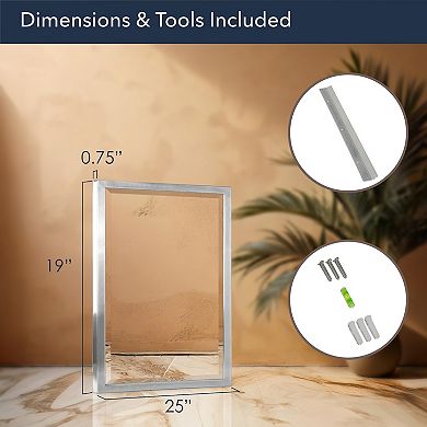 Head West Stainless Steel Framed Wall Mirror