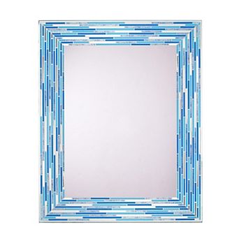 Head West Frameless Reeded Tiled Printed Wall Mirror