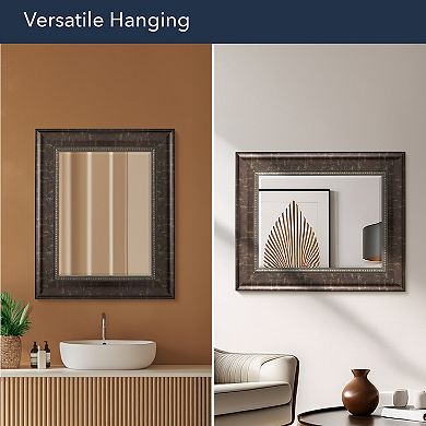 Head West Distressed Embossed Bronze Vanity Mirror