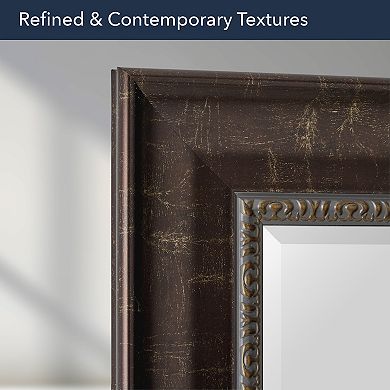 Head West Distressed Embossed Bronze Vanity Mirror