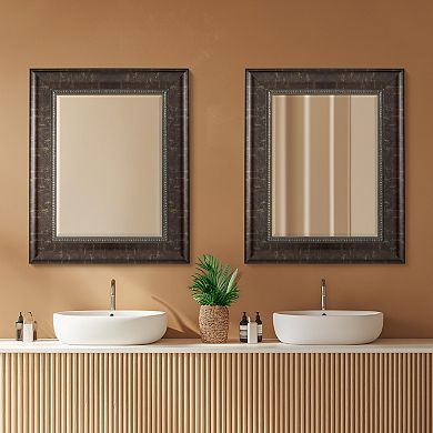 Head West Distressed Embossed Bronze Vanity Mirror