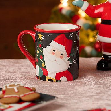 Certified International Christmas Whimsy Set of 4 Mugs 18-oz.