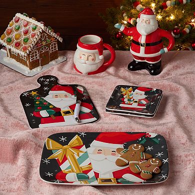 Certified International Christmas Whimsy Set of 4 Canape Plates 6 Inches