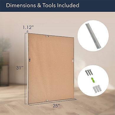 Head West Pave Textured Framed Vanity Mirror