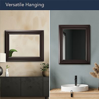 Head West Espresso Framed Wall Vanity Mirror