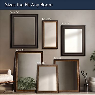 Head West Espresso Framed Wall Vanity Mirror