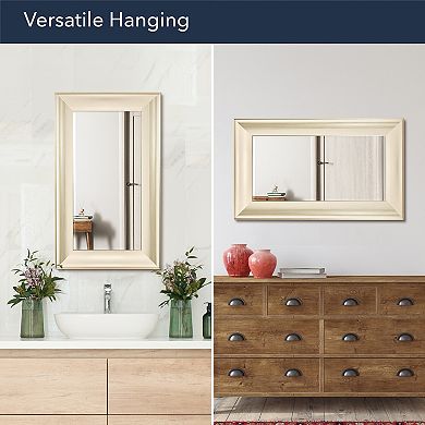 Head West Traditional Brushed Nickel Vanity Mirror