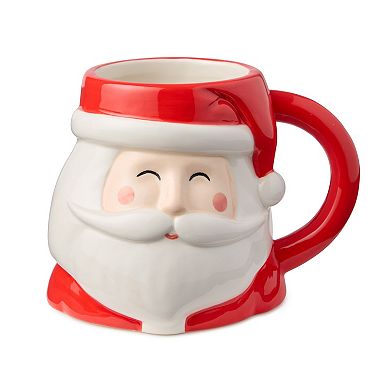 Certified International Christmas Whimsy Set of 4 3-D Santa Mugs 17 oz.
