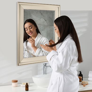 Head West Traditional Brushed Nickel Vanity Mirror