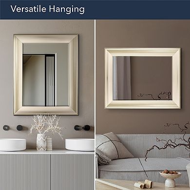 Head West Traditional Brushed Nickel Vanity Mirror