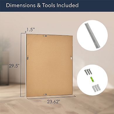 Head West Traditional Brushed Nickel Vanity Mirror