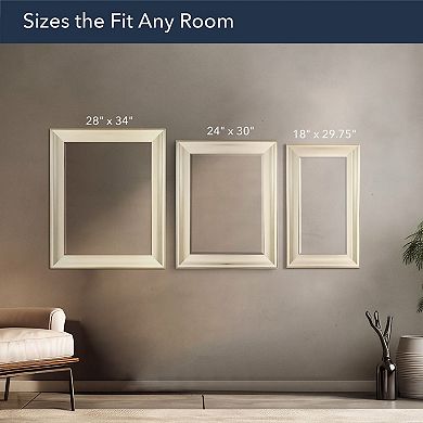 Head West Traditional Brushed Nickel Vanity Mirror