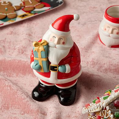 Certified International Christmas Whimsy Santa 3-D Cookie Jar
