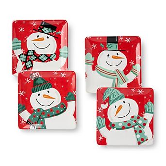 Certified International Christmas Whimsy Set of 4 Dessert Plates 8.5 Inches