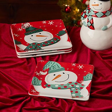 Certified International Christmas Whimsy Set of 4 Dessert Plates 8.5 Inches