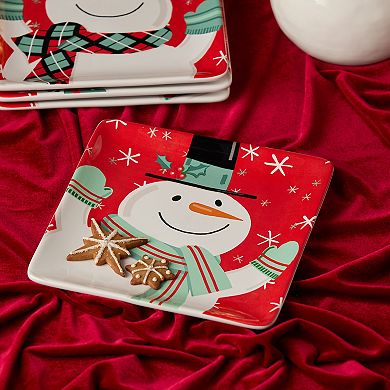 Certified International Christmas Whimsy Set of 4 Dessert Plates 8.5 Inches