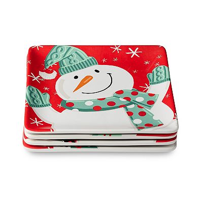 Certified International Christmas Whimsy Set of 4 Dessert Plates 8.5 Inches