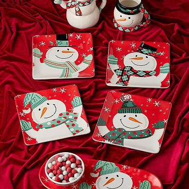 Certified International Christmas Whimsy Set of 4 Dessert Plates 8.5 Inches