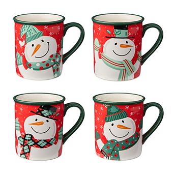 Certified International Christmas Whimsy Set of 4 Mugs 18 oz.