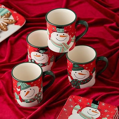 Certified International Christmas Whimsy Set of 4 Mugs 18 oz.