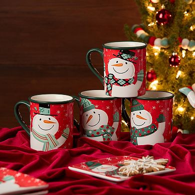 Certified International Christmas Whimsy Set of 4 Mugs 18 oz.