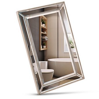 Head West Metro Beaded Glass Framed Vanity Mirror