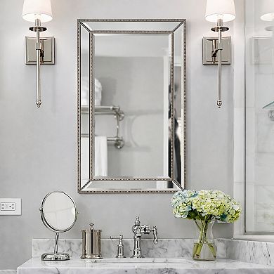 Head West Metro Beaded Glass Framed Vanity Mirror