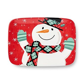 Certified International Christmas Whimsy Snowman 14-Inch x 10-Inch Rectangular Platter
