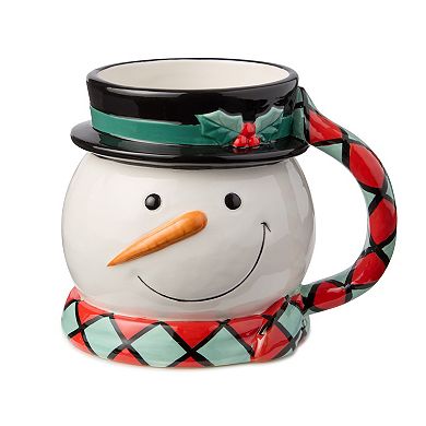 Certified International Christmas Whimsy Set of 4 3-D Snowman Mugs 17 oz.