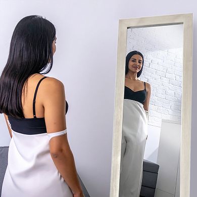 Head West Full Size Free Standing Easel Mirror with Refined Contemporary Textures