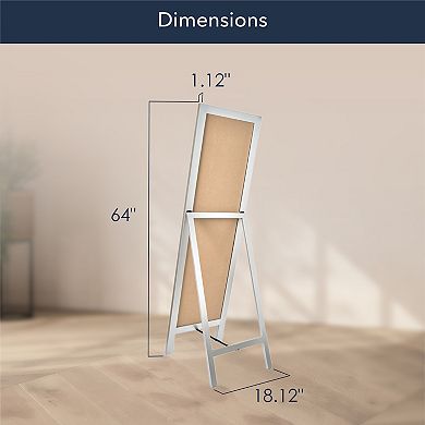 Head West Full Size Free Standing Easel Mirror with Refined Contemporary Textures
