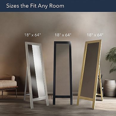 Head West Full Size Free Standing Easel Mirror with Refined Contemporary Textures